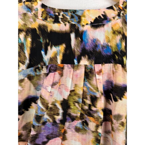 Rose+Olive abstract artsy bohemian blouse front tie sz 2X - Picture 9 of 9